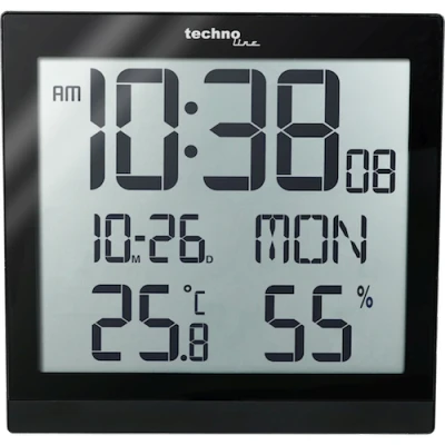 Afbeelding van WS 8015 zwart radio wandklok