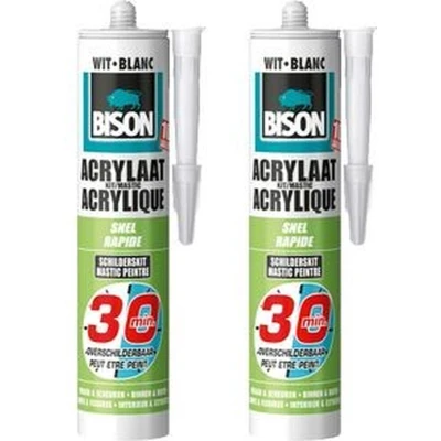 Afbeelding van Bison Acrylaatkit Overschilderbaar 30 Minuten 2 x 310 ml