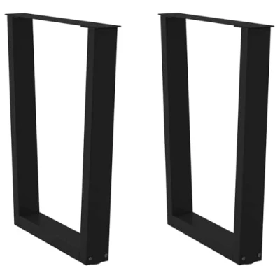 Afbeelding van vidaXL Eettafelpoten 2 st V vormig 70x(72 73,3) cm staal zwart