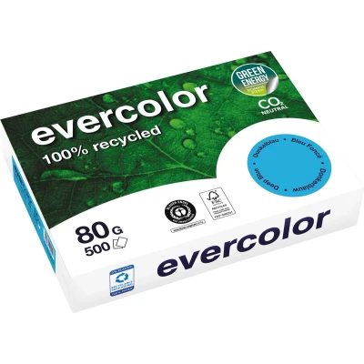 Afbeelding van Clairefontaine Evercolor, Gekleurd Gerecycleerd Papier, A4, 80 G, 500 Vel, Donkerblauw Papier
