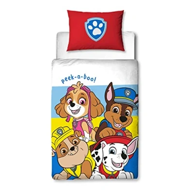 Afbeelding van Paw Patrol Officiële beddengoedset voor peuterbed, omkeerbaar, 2 zijdig, incl. bijpassende kussensloop, polykatoen