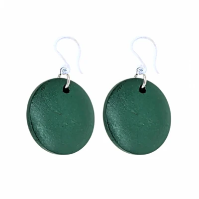 Afbeelding van Allergievrije oorbellen Hout Groen 2.5 cm Tordis Charme Bijoux