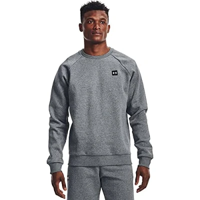 Afbeelding van Under Armour Rival CREW Sweater, Heren, Maat: Small, Pitch gray light heather