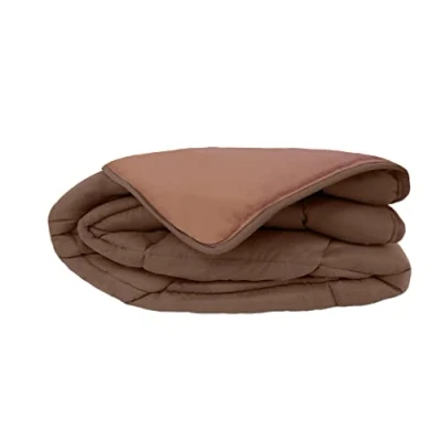 Afbeelding van POYET MOTTE Dekbed, tweekleurig, polyester, chocoladebruin/mokka, 220 x 240 cm, serie CALGARY
