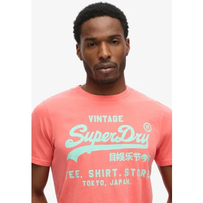 Afbeelding van Superdry NEON Vintage LOGO Tshirt print, Heren, Maat: Small, Deep sea coral