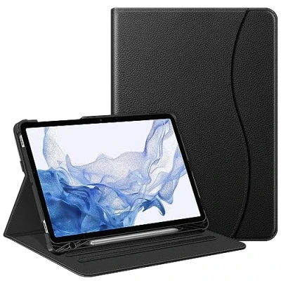 Afbeelding van Finite Hoes voor Samsung Galaxy Tab S7 11 Inch Tablet 2020 SM 870 / T875 met ingebouwde S pennenhouder Multi Angle Viewing Folio Stand Cover Pocket, Auto Wake/Slaap, Zwart