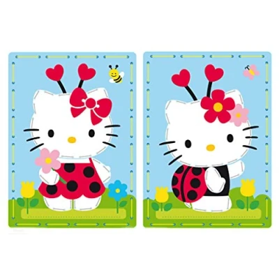 Afbeelding van Borduurkaart kit Hello Kitty Ladybug set van 2 Vervaco PN 0162181