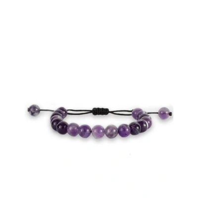 Afbeelding van Bixorp Gems Verstelbare Droom Amethist Edelstenen Armband Gepolijste Edelsteen Kralenarmband