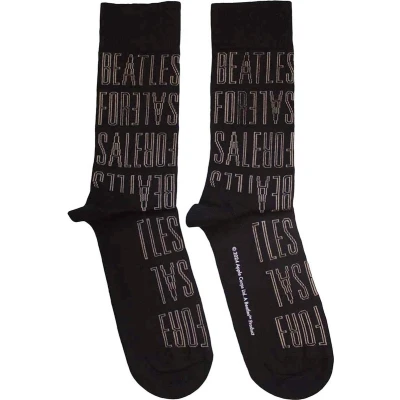 Afbeelding van The Beatles For Sale Text Outlines Repeat Sokken Zwart