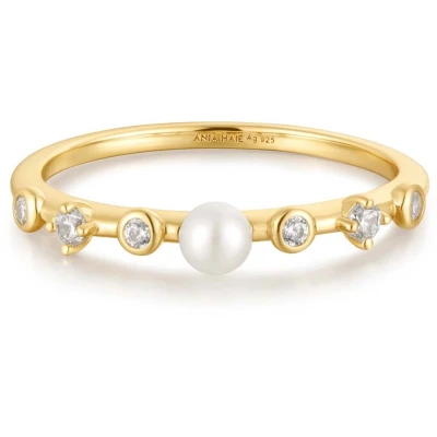 Afbeelding van Ania Haie dames Pearl ring S verguld in de kleur Goud, maat: Maat 56 17,75 mm
