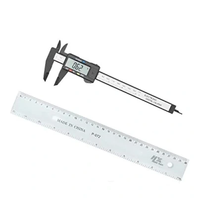 Afbeelding van JZK 150 mm 15 cm 6 inch Schuifmaat + 30 12 Liniaal, Metrische Conversie Plastic Digitale met lcd scherm Dieptemeter