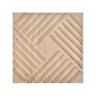 Afbeelding van VEVOR Set van 12 3D Behang Slat Wandpanelen 50x50cm 2.97m² PVC Licht Hout