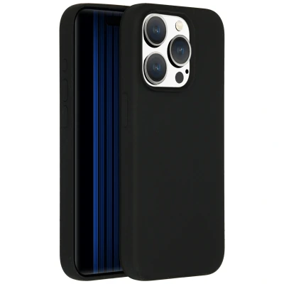 Afbeelding van Apple iPhone 15 Pro Hoesje Siliconen en TPU (zacht) Accezz Softcase/Backcover Zwart Telefoonhoesje