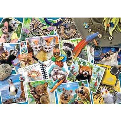 Afbeelding van Ravensburger Puzzle 2D 1000 elementów: Zwierzaki w podróży, Stary design