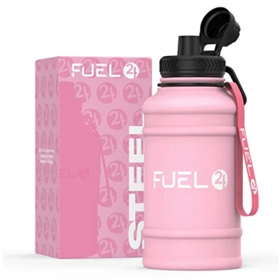 Afbeelding van Fuel24 1,3 l / 2,2 waterfles metaal sterke, val en lekvrije BPA vrije van 2 1 (1 liter) grote sportflessen voor mannen, sportwaterfles, reizen, wandelen