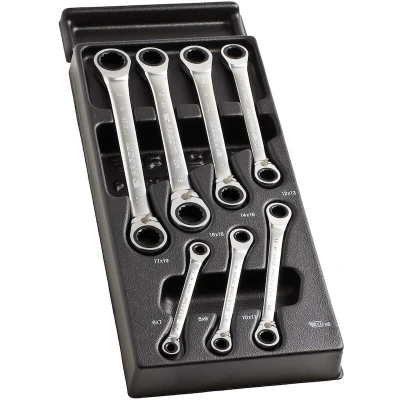 Afbeelding van Facom module met 7 ratelringsleutels 15 gebogen 12 kant 6 tot 19 mm MOD.65J7PB