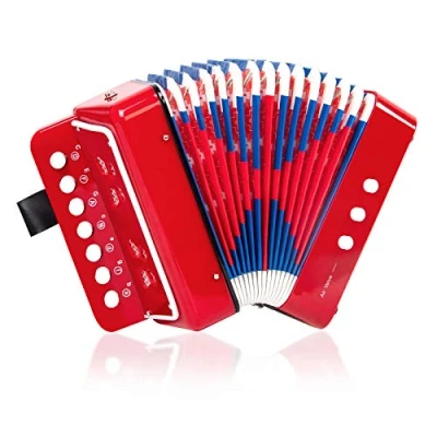 Afbeelding van Button Accordeon, Horse 10 toetsen Control Accordeon muziekinstrumenten voor beginners, lichtgewicht en milieuvriendelijk (rood)