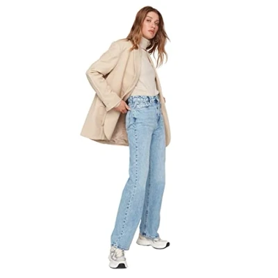 Afbeelding van Trendyol Dames Breed Been Jeans Maat 38