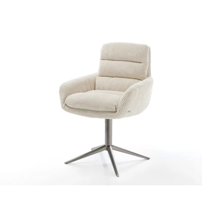 Afbeelding van DELIFE Draaistoel Abelia Flex met armleuning koord beige kruispoot grafiet 360 draaibaar rocker functie