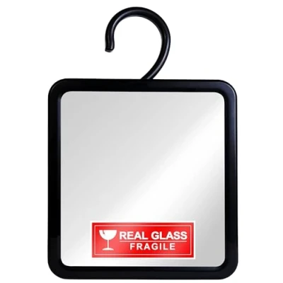 Afbeelding van MIRRORVANA Fogless douchespiegel voor scheren met haak om op te hangen en anti condens, onbreekbaar oppervlak, vulkamer/reservoir warm water mistvrij (zwart (rechthoekig, glas))