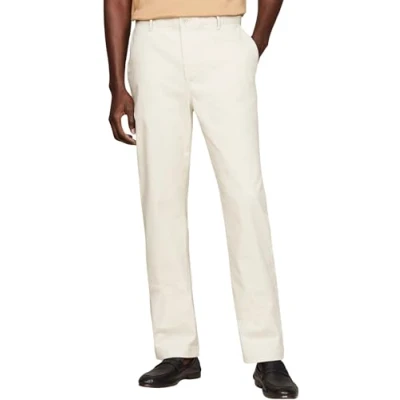 Afbeelding van Tommy Hilfiger Heren Mercer Essential Twill Chino Geweven Broek, Beige, 31W/28L, gebleekte steen, 31W / 28L
