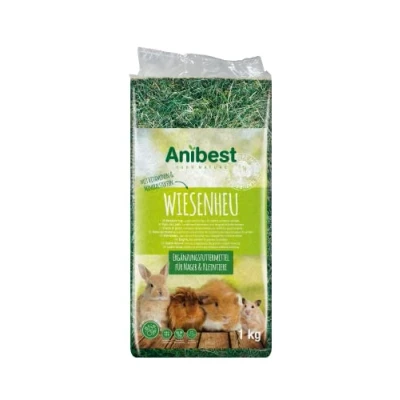 Afbeelding van Anibest Wiesenheu, 100% natuurlijk voer voor konijnen, hamsters, cavia&#039;s en andere knaagdieren kleine dieren, Made in Germany, 1 kg
