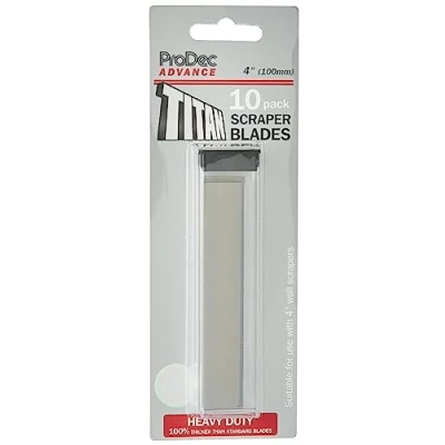 Afbeelding van ProDec Advance ALBL003 10 pak Zware Dubbele Dikte Vervanging Schraper Bladen voor Titan en andere 4 &quot;Schrapers, Zilver
