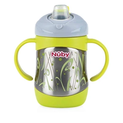 Afbeelding van Nuby ID10260 Thermo roestvrijstalen drinkbeker met drinktuit, 220 ml