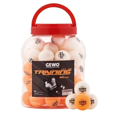 Afbeelding van Gewo Tafeltennisballen Training box van 60 3* Wit &amp; Oranje Ping Pong Ballen
