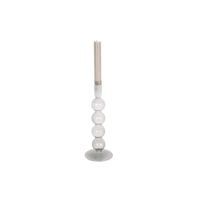 Afbeelding van Pt Kaarsenstandaard Swirl Bubbles Large Transparant Ø9x25cm