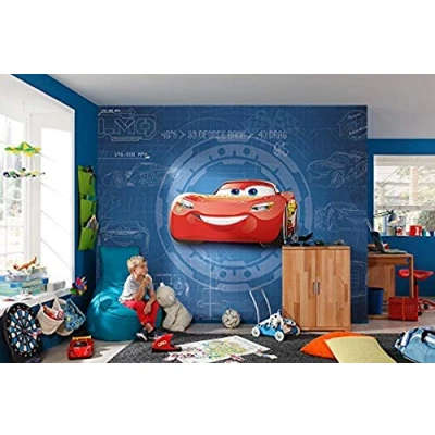 Afbeelding van Komar Fotobehang Cars3 Blueprint 368x254 cm (breedte x hoogte), inclusief pasta (set)