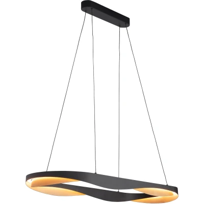 Afbeelding van HighLight LED hanglamp Ascoli, 100 x 36 cm zwart/goud, metaal, dimbaar