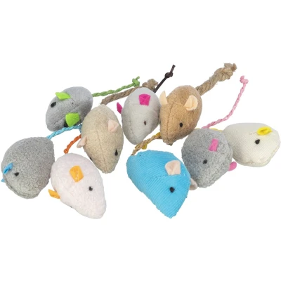 Afbeelding van Trixie kattenspeelgoed muis pluche met catnip 5 cm 90 st