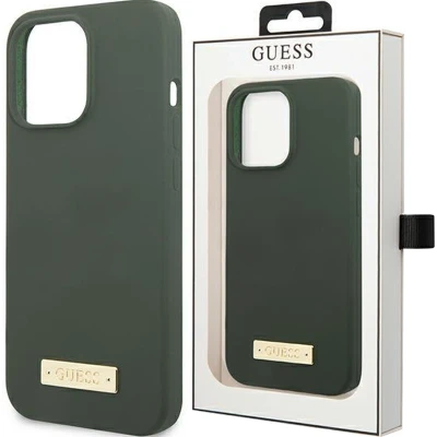 Afbeelding van Guess GUHMP13MSBPLA iPhone 13 6.1 groen/kaki harde hoes Siliconen logoplaat MagSafe