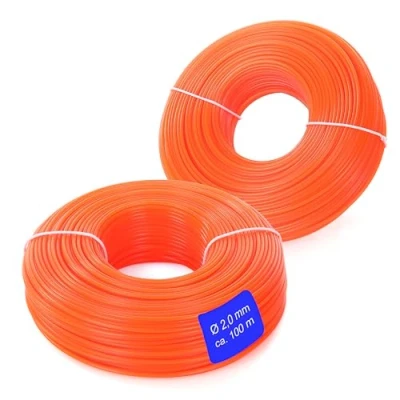 Afbeelding van LaGreen Nylon trimmerdraad set van 2 maaidraad voor grastrimmers en bosmaaiers geschikt het trimmen gazon, gazonranden onkruid oranje 2,0 mm x 100 m