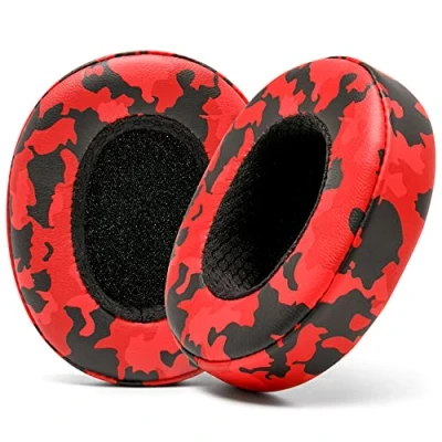 Afbeelding van WC Wicked Cushions Extra Dikke Oorkussens voor Skullcandy Crusher/Evo/Hesh 3 Hoofdtelefoons &amp; Meer Verbeterde Duurzaamheid en Dikte Comfort Geluidsisolatie Red Camo