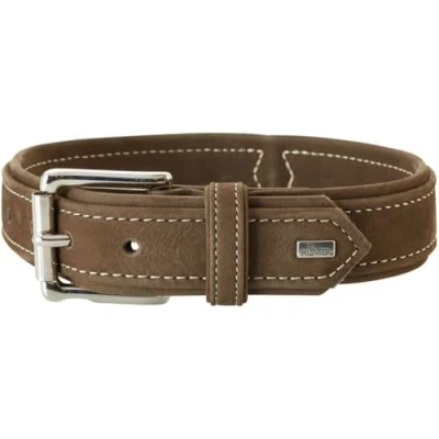 Afbeelding van HUNTER HUNTING hondenhalsband, leer, nubuck, robuust, zacht, 45 (S M), bruin