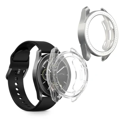 Afbeelding van kwmobile 2x hoes geschikt voor Xiaomi Watch S3 Hoesje Cover van silicone activity tracker In transparant / zilver