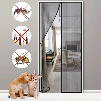 Afbeelding van Magnetic Screen Door, 80x200cm Seal Automatically Bug Net,Keeps Mosquitoes and Bugs Out,Fit for Bedroom/Kitchen/Air Conditioner room Black