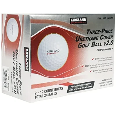Afbeelding van KIRKLAND SIGNATURE Driedelige Urethaan Cover Golf Ball v2.0 Performance + Totaal van 24 ballen