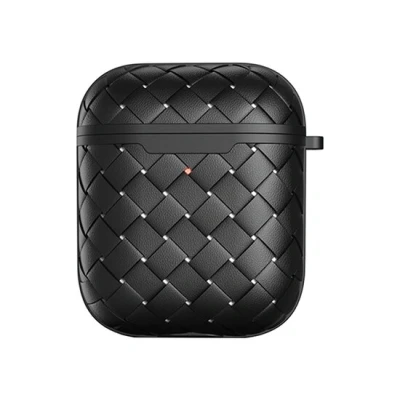 Afbeelding van AirPods 1/2 hoesje PU Wave Series soft case zwart