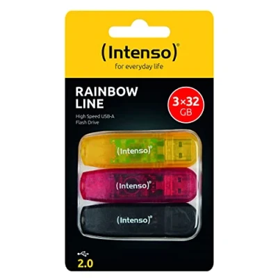 Afbeelding van Intenso Rainbow Line 3502483 USB stick 32 GB 2.0 Geel, Rood, Zwart