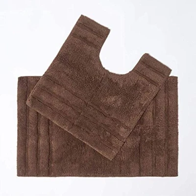 Afbeelding van Homescapes badmattenset 2 stuks Spa Surpreme bruin