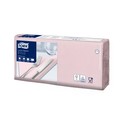 Afbeelding van Tork Lunchservet 33x33cm 2 laags 1/4 vouw Roze 477847