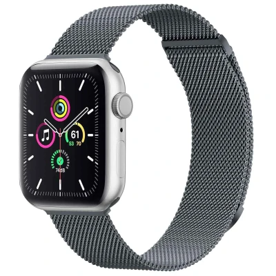 Afbeelding van Apple Watch bandje Milanees Donkergrijs Geschikt voor Series 1 9 / SE Ultra (2)
