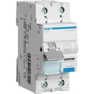 Afbeelding van HAGER 1PN 6KA C 16A 30MA KL HI ADH966