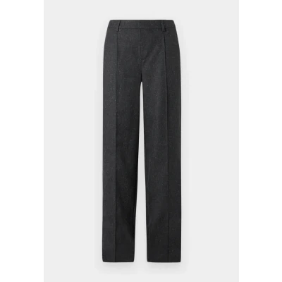 Afbeelding van Object Objbea LISA WIDE Pants Broek, Dames, Maat: 44, Dark grey melange