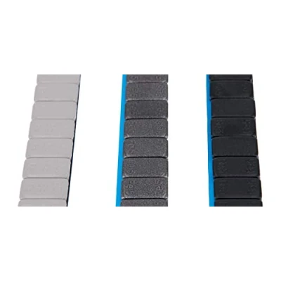 Afbeelding van Levando 7X balanceergewichten zwart &amp; grijs 420g kleefgewichten stalen gewichten lijmzegel 60g met afscheurrand verzinkt kunststof gecoat 3 kleuren BGS, kleur: lichtgrijs BGS