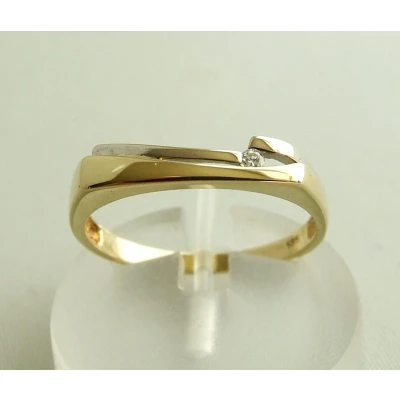 Afbeelding van Gouden bicolor ring met diamant