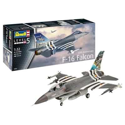 Afbeelding van 1:32 Revell 03802 50th Anniversary F 16 Falcon Plastic Modelbouwpakket